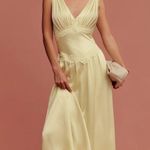 Reformation Yellow Silk Dress Photo 2