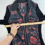 Just living Vtg Y2K Jrs 3 Top Boho Fairycore Whimsigoth Witchy Steampunk Black Floral Zip Up Photo 6