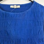 Madewell NWT Smocked Boatneck Tank in Brilliant Sapphire - Size: XXS Photo 5