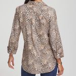 Chico's Chico’s Leopard Print Tunic Button Down Collared Blouse 
Size 1 (8/10 Med) Photo 1