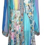 Fleur de Lis Anthropologie Asymmetric Tunic Dress Roll Tab Sleeve L Sheer Flowy Size L Photo 0