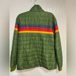 Aviator Nation  Green Varsity Jacket with Multicolor Stripes Photo 5