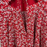 Socialite  Mini Dress Womens Large Red White Floral‎ Ditsy Cutout V-Neck Bohemian Photo 7