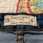Angel Kiss  skirt size junior large embroidery stretch deconstructed frayed hem Photo 7