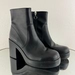 Dirty Laundry Black Faux Leather Edgy Grunge Groovy Chunky Platform Ankle Boots Photo 1