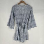 Surf Gypsy ‎ Blue Spotted Print Colorful Tassels Flare Sleeves Tie Front Romper M Photo 9
