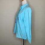 SeaSalt Aqua Button Up Shirt Sz Small Handpainted Blue Photo 2