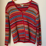 Eddie Bauer  Y2K Fair Isle Knit Cardigan Size Small Photo 0
