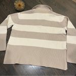 Gap 24/7 Split Hem Knit Polo Sweater Size XS Cream Rugby Stripe NEW Photo 4