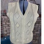 Sweater vest gold metallic lace roses Size M Photo 0