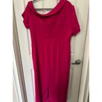 Emelia George Maternity Fuschia Off Shoulder Midi Dress SZ XL Has pockets! Pink Photo 3