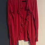 Escada Sport large Pink Ruffled Cardigan Sweater tied but open stretchy fabric Photo 0