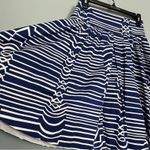 Maeve  Anthropologie Abstract Stripes Navy Blue Circle Swing Skirt Women’s Size 0 Photo 1