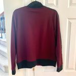 Ralph Lauren  Burgundy Sweatshirt Material Bomber Jacket w/ Satin Stripe Photo 3