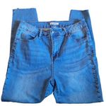 Satin Doll Studded Raw Hem Skinny Jeans 10 Blue Photo 0