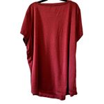 X VERSION Burgundy Short Sleeve Deep V Neck Lounge T Photo 1