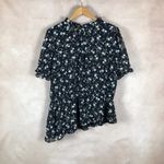 Lea & Viola Women's Plus Size Asymmetrical Floral Top NWT 1X Photo 4