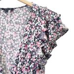 1. State  Riviera Floral Flutter Sleeve Wide Leg Jumpsuit in Black Pink Size XS Photo 2