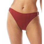 Vince Camuto Swim Red Bikini Bottoms Ring-Accent Hipster Ribbed Women's Size S Photo 0