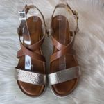 Diba True  Metallic & Brown Leather Strappy Sandals Size 9.5 Photo 7