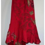 Chico's  Red Midi Mermaid Tiered Silk Skirt sz 1 Photo 1