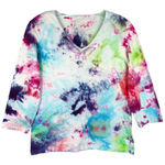 Krazy Kat Krazy‎ Kat Medium Top Handmade Tie Dye Butterfly Beauty Sequins Pink Blue 1291 Photo 0