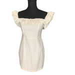 superdown  White Mini Dress Ruffle Off Shoulder SMALL Graduation Revolve $78 NEW Photo 3