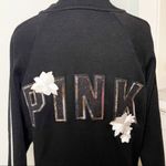 PINK - Victoria's Secret Victoria’s Secret Pink Sequin Floral Bling Zip Front Jacket Hoodie Small Photo 8