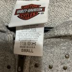 Harley Davidson  Studded Zip Up Hoodie Jacket Womens Small Grey Smokin Chicago Photo 3