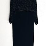 Vintage Kiko Black Velvet Floral Burnout Maxi Dress Witchy Whimsigoth Large Photo 0