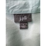 J.Jill Seafoam Green Long Sleeve 3 Button Tunic Jersey Lined Linen Pockets Small Photo 6