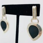 Sterling Silver TAXCO , Onyx post earrings, 19.7g Photo 0