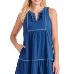 Tommy Bahama $138 Blue Tassel Trim Swim Cover-Up Dress Women's XS Photo 0