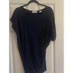 Marcella NYC Navy‎ Asymmetrical Hem Dress Laggenlook Capsul Wardrobe Size XS Blue Photo 1
