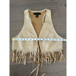 Forever 21 Vest Women's Size Small Beige Fringe Suede Photo 7