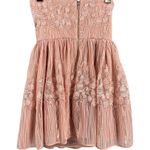 Bebe Dress Pink Embroidered Sequin Strapless Party Going Out Romantic Size 2 New Photo 5