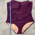 J.Crew New Size 24 Purple Gemma Ruched Bandeau One Piece Swim Suit Photo 5
