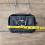Brighton  Black Leather Mini Chain Strap Crossbody Evening Purse Silver‎ Buckle Photo 7