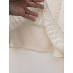 Mudd  Women's Top Blouse Lace Lined Cold Shoulder Key Hole Back Ivory Size Medium Photo 8