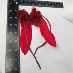Boho Long Red Real Feather Earrings Photo 4