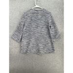 Ann Taylor LOFT Women's Sweater Tweed Marled blue Size Small High Neck Metallic Photo 1