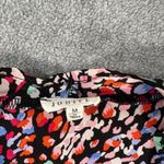 JODIFL Multicolor Print V-Neck Top Women's Medium Oversized Dolman Short Sleeve Photo 1