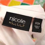 Nicole Miller Size Small S White Flowy Blouse Sheer V Neck Top Summer Boho Indie Photo 10