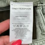 One Teaspoon Outlaws Mid Waist Frayed Hem Denim Shorts, Khaki Green, Size 28 Photo 9