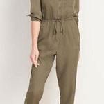 Old Navy Long Sleeve Waist Defined Utility Jumpsuit Olive Green Size S Photo 0