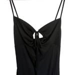 Blashe Black Bodycon Dress Spaghetti Straps Ribbed Semi Sheer Front Keyhole Sz L Size L Photo 3