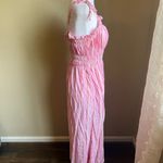 SO  Strappy linen blend pink stripe maxi dress | medium Photo 2