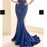 Ellie Wilde  Prom Dress Navy Blue Photo 4