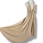 Yamuna Designs Handmade Organic Bohemian Halter Maxi Dress Neutral Tan Beach Size undefined Photo 0