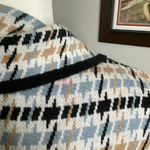 Tahari  Houndstooth Blazer Jacket Blue Black Tan Size XL Business Casual Dressy Photo 3